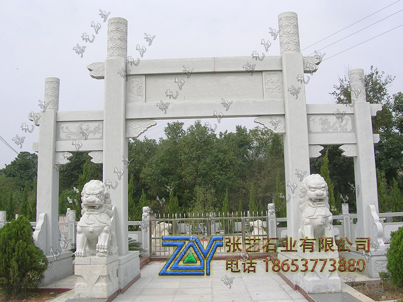 簡(jiǎn)易式三門(mén)石牌坊-石牌樓門(mén)樓