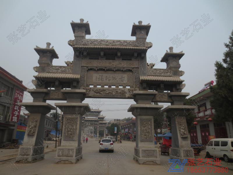 古建筑石牌坊設(shè)計(jì)-石牌樓施工圖片-石大門(mén)