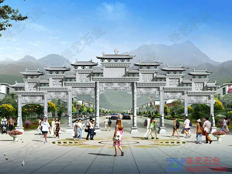 花崗巖石牌坊|七門(mén)石牌坊廠家