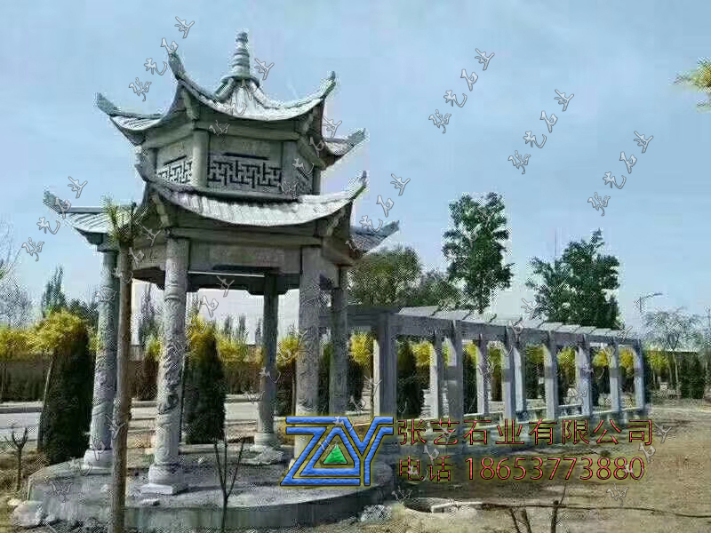 石亭子，石頭長廊
